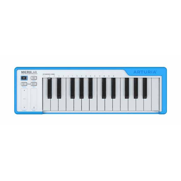Arturia MicroLab | 25-key controller keyboard with high-quality mini-keys, 2 touch strips, Free software instruments and recording software, Blue
