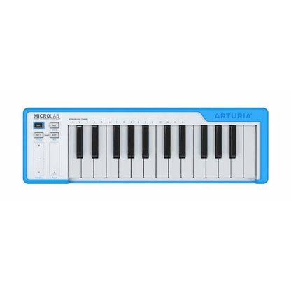 Arturia MicroLab | 25-key controller keyboard with high-quality mini-keys, 2 touch strips, Free software instruments and recording software, Blue