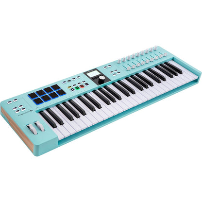 KeyLab Essential MK3 49 Aquamarine by Arturia | Universal MIDI Controller with DAW Functionality and Software Bundle