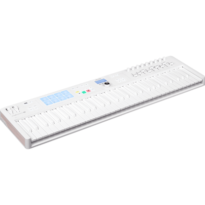 Arturia Essential 61 mk3 MIDI Keyboard Controller | with DAW Functionality and Software Bundle | Alpine White | Limited Edition All-White Design