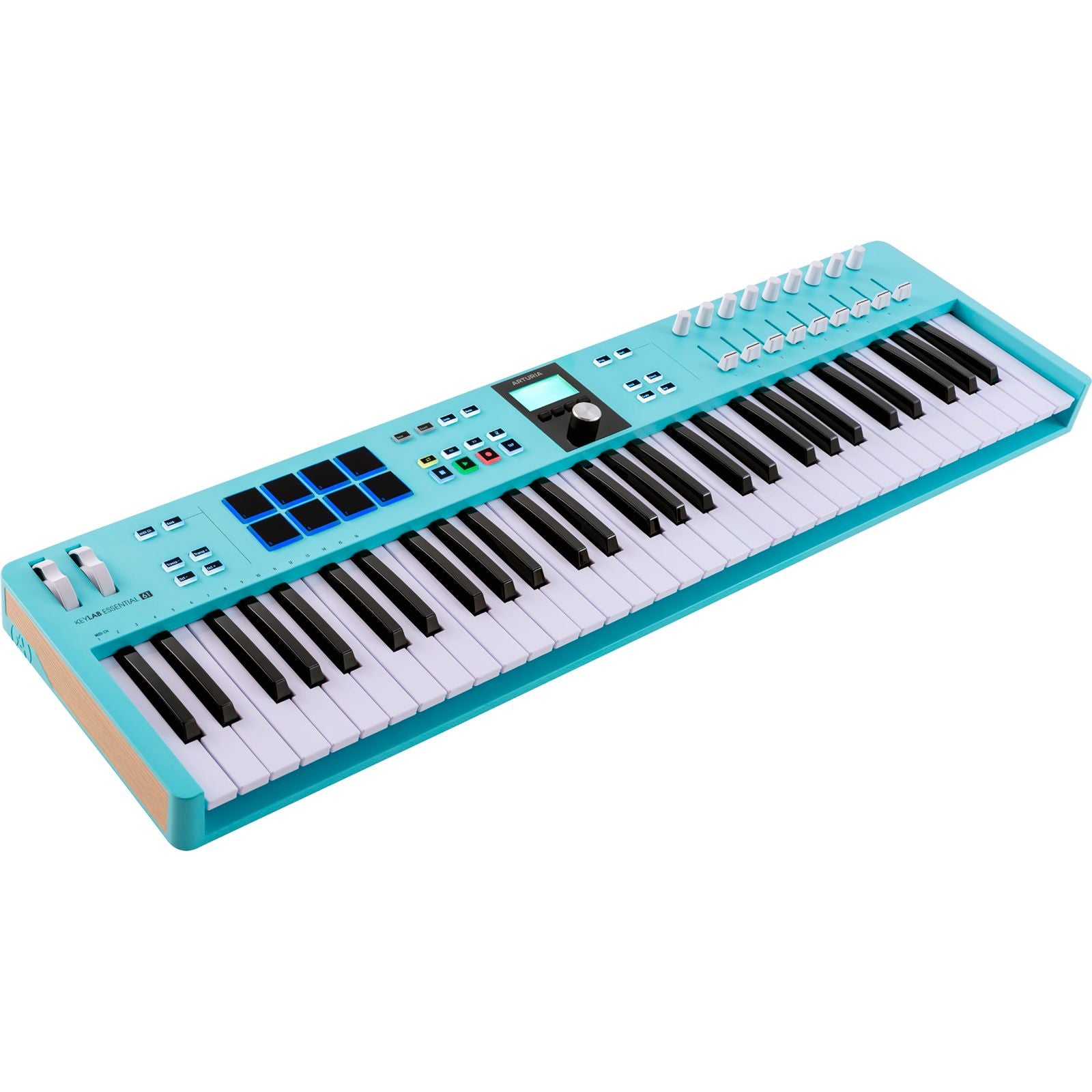 KeyLab Essential MK3 61 Aquamarine by Arturia | Universal MIDI Controller with DAW Functionality and Software Bundle
