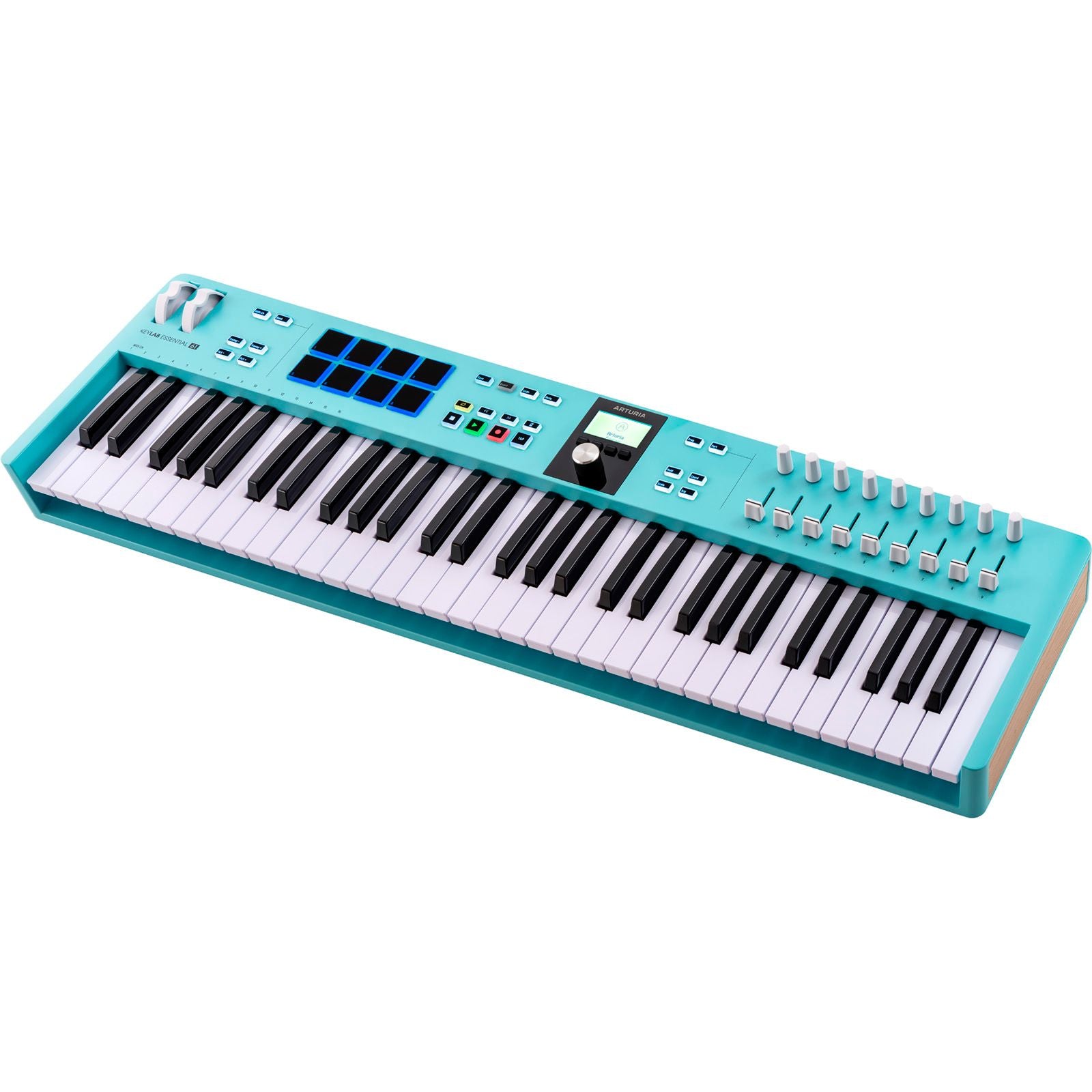 KeyLab Essential MK3 61 Aquamarine by Arturia | Universal MIDI Controller with DAW Functionality and Software Bundle