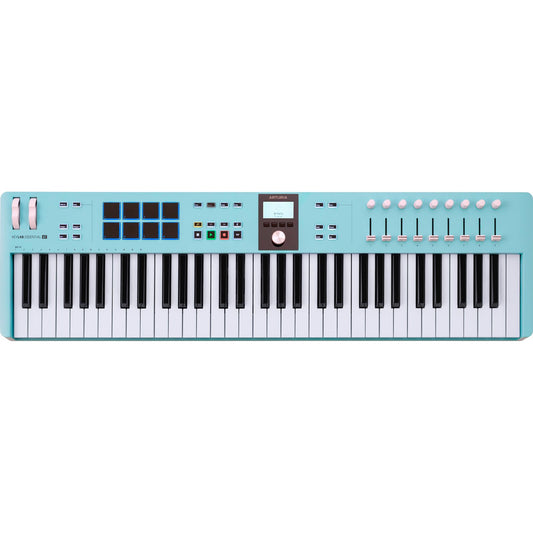 KeyLab Essential MK3 61 Aquamarine by Arturia | Universal MIDI Controller with DAW Functionality and Software Bundle