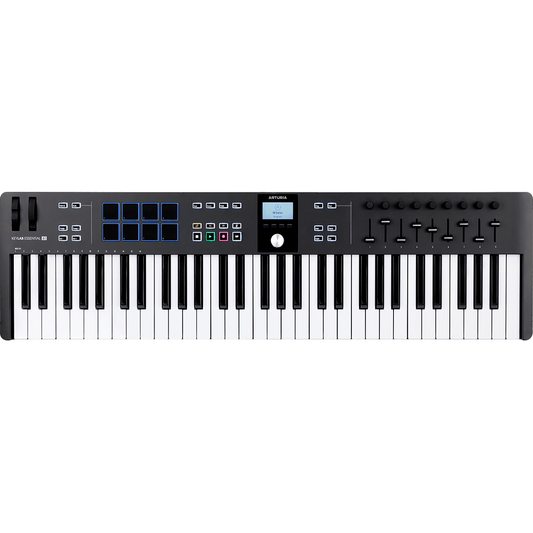 KeyLab Essential mk3 61 in Black by Arturia | Universal MIDI controller, Keyboard, with DAW functionality and software bundle | OAR ESSENTIAL3-61-BK