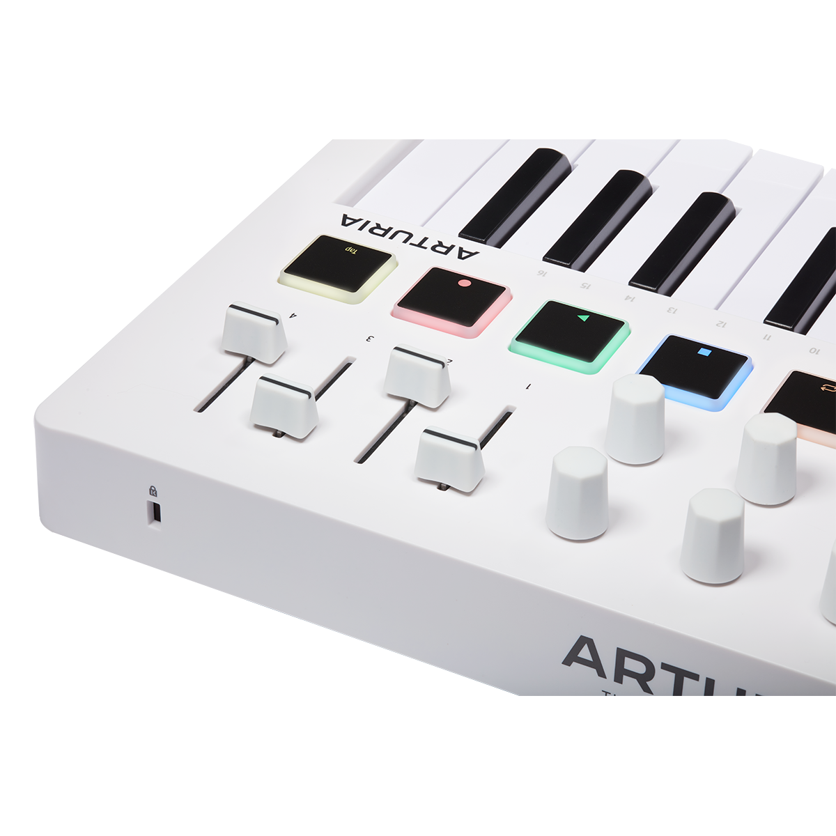 Arturia MiniLab 3 | 25-note USB-C MIDI Keyboard Controller with 8 Encoders | 8 Velocity/Pressure Sensitive RGB-backlit Pads | 4 Sliders | Software Included