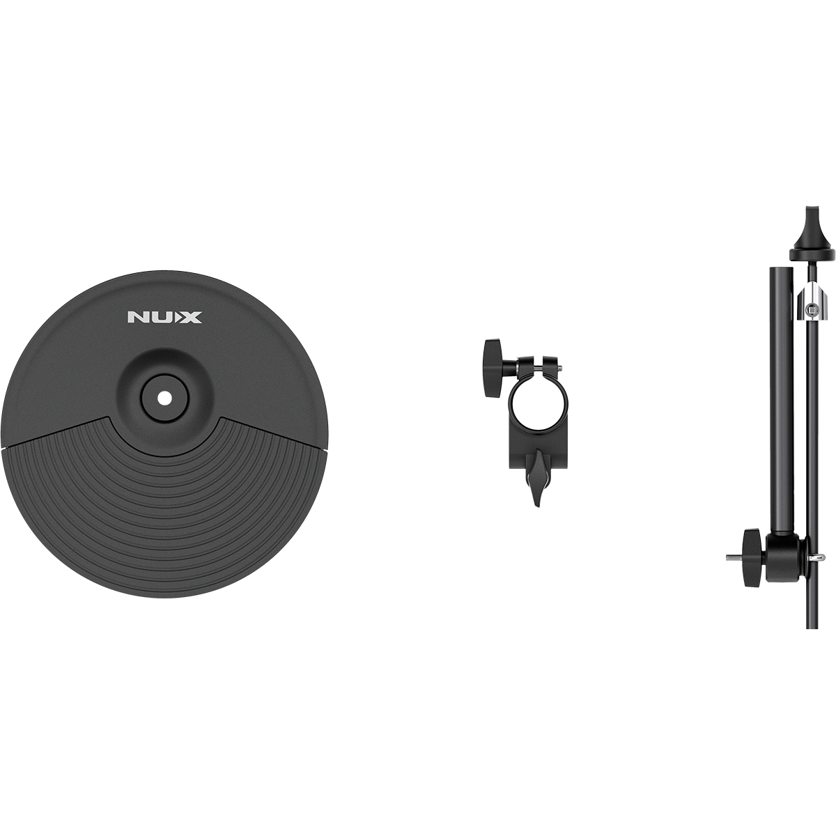 NUX Cymbal Set for DM-210 Digital Drum Kit | 10” Cymbal, Boom Stand and a Small Joint