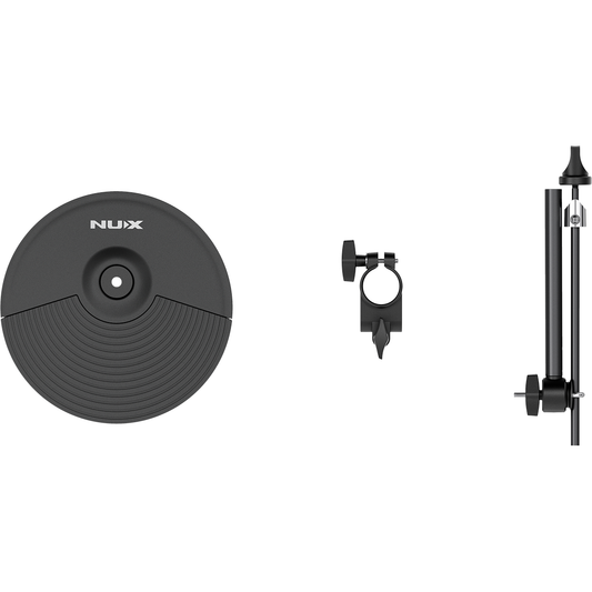 NUX Cymbal Set for DM-210 Digital Drum Kit | 10” Cymbal, Boom Stand and a Small Joint