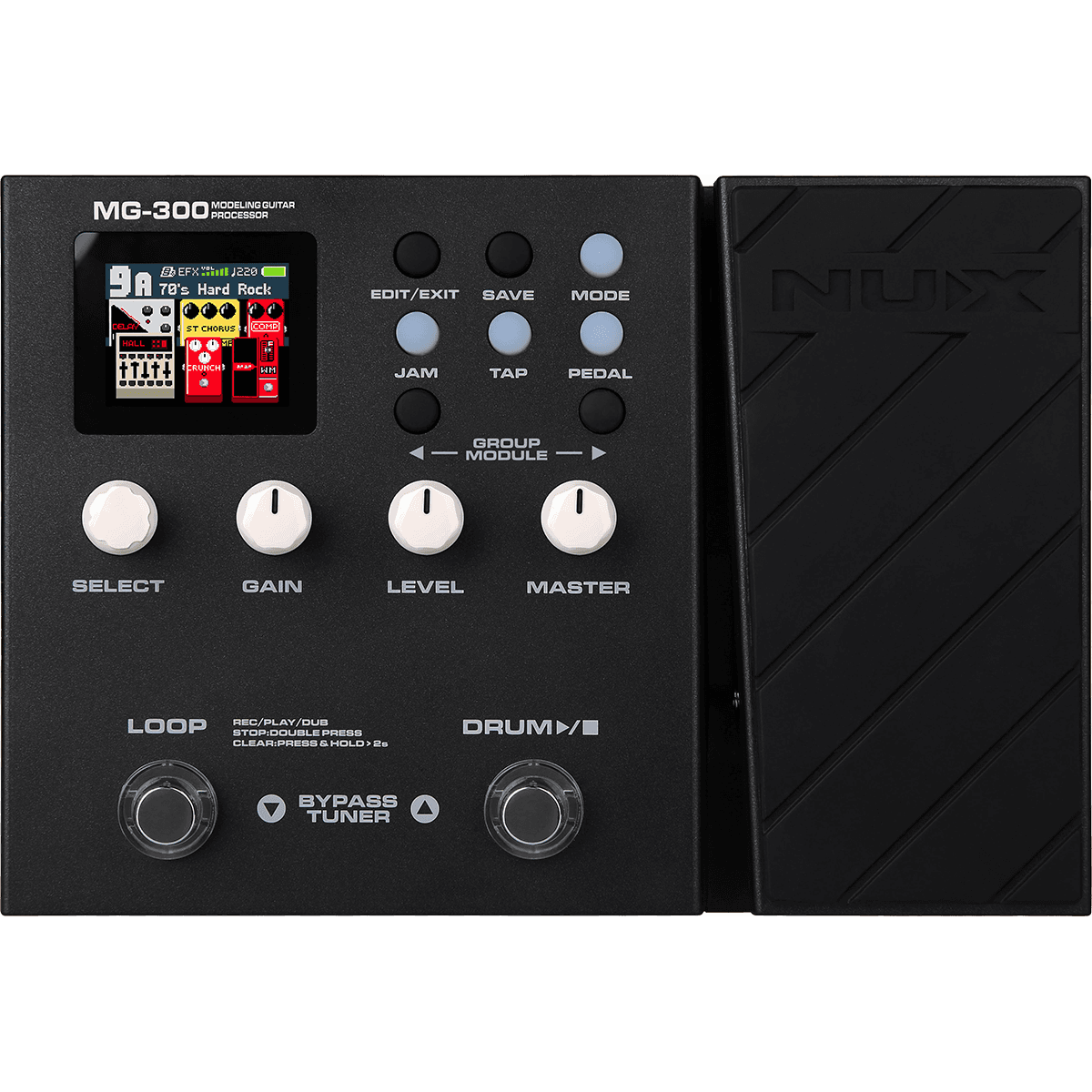 MG300 Modeling Guitar Processor by NUX | Built in Impulse Responses | Hundreds of Effects options including Distortion, Reverb, Chorus, Phaser and Tremolo | Expression Pedal