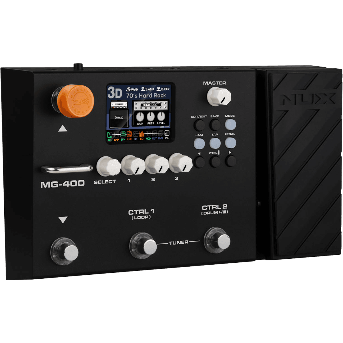 NUX MG-400 Dual DSP Modeling Guitar and Bass Effect Processor Pedal by NUX | Built in Impulse Responses | MNU MG400