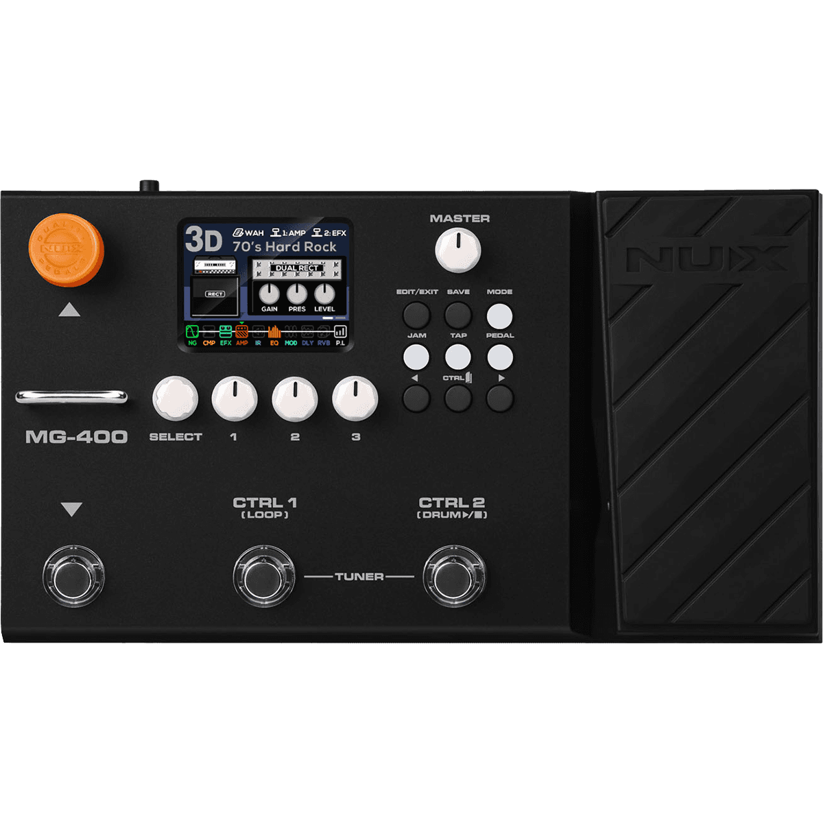 NUX MG-400 Dual DSP Modeling Guitar and Bass Effect Processor Pedal by NUX | Built in Impulse Responses | MNU MG400