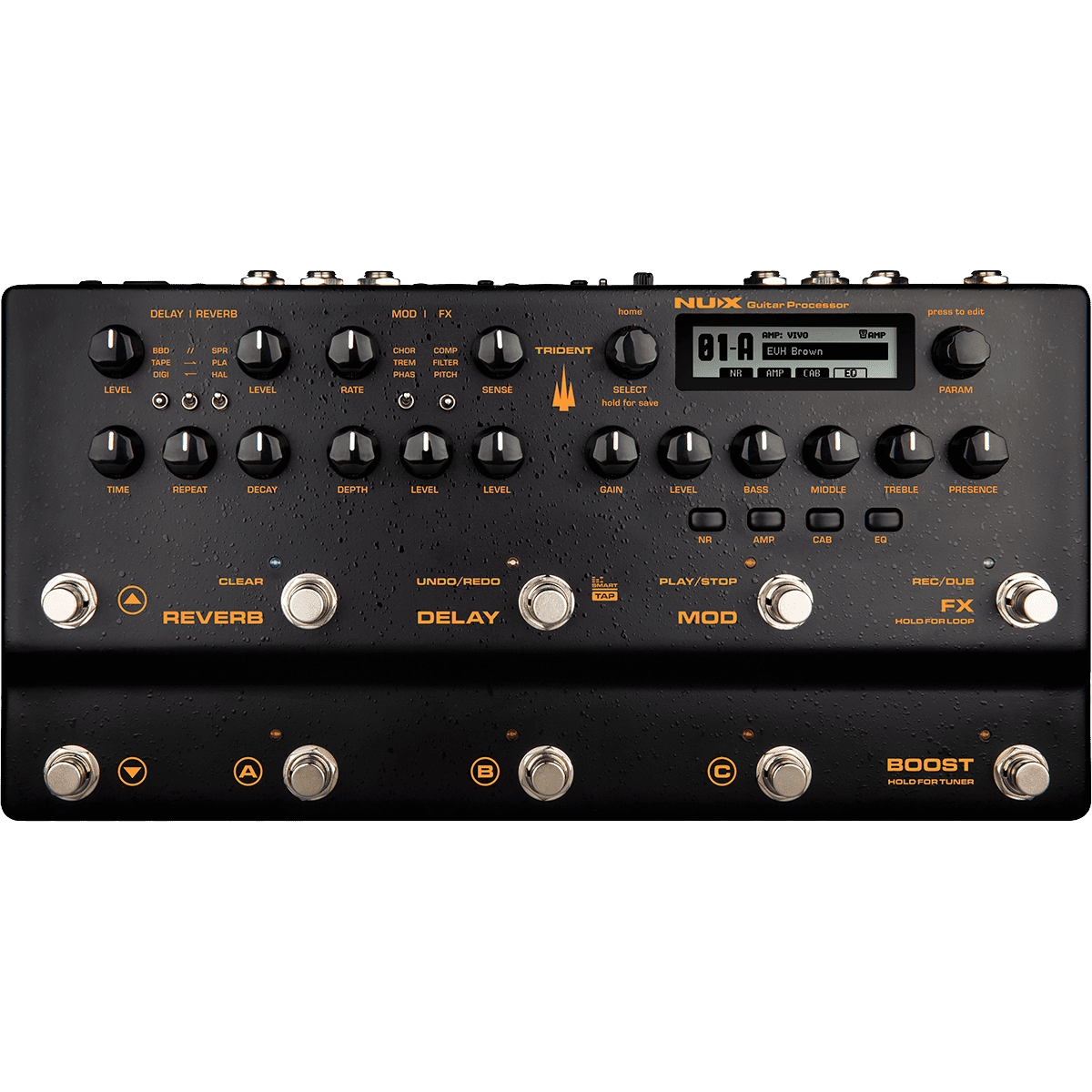 NUX Trident Electric Guitar Processor | 27 Cabinet Simulations | 96 Presets