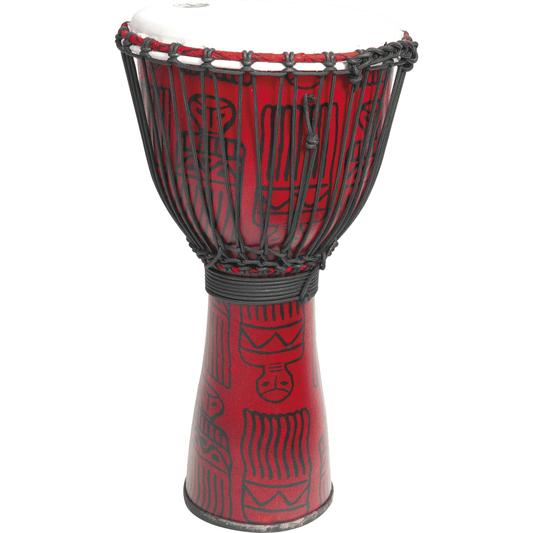 14" Fibreglass Djembe in Red Sarong by Tanga | FIBD14-RD