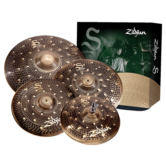Zildjian S-Series SD4680 Cymbal Pack | 14” Dark Hi-Hat, 16” Dark Crash, 18” Dark Crash, 20” Dark Ride