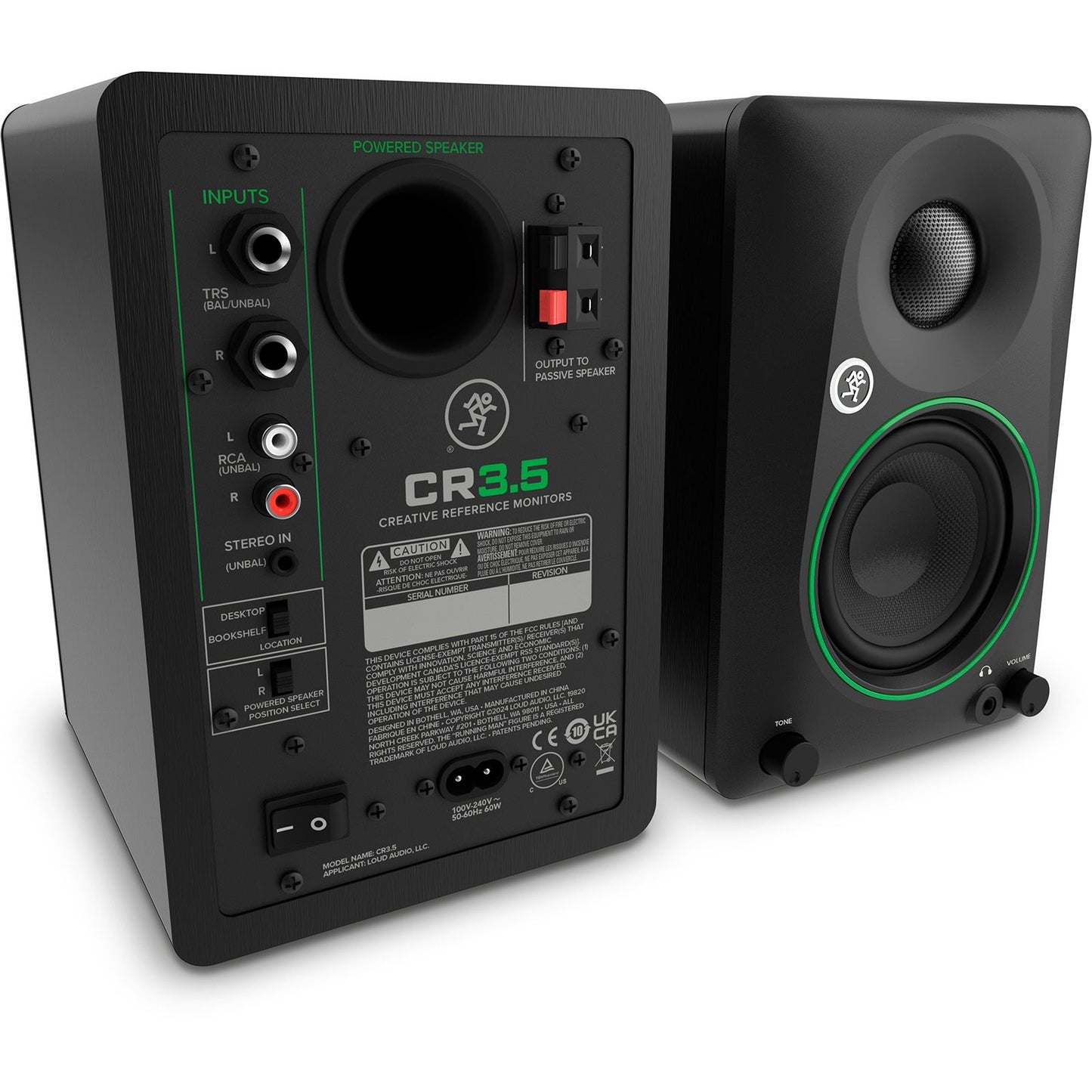 Mackie CR35 Powered Studio Monitors | 3,5” Speakers with Tone Control