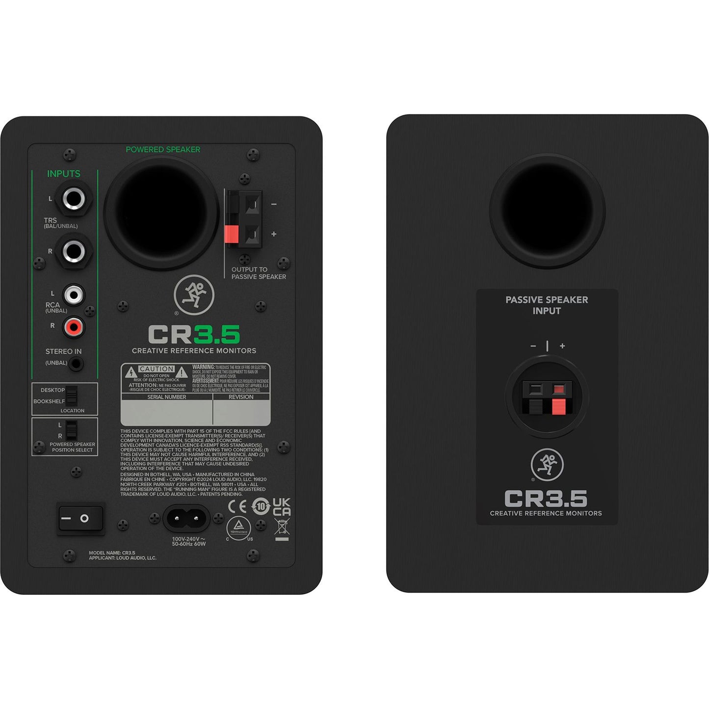 Mackie CR35 Powered Studio Monitors | 3,5” Speakers with Tone Control