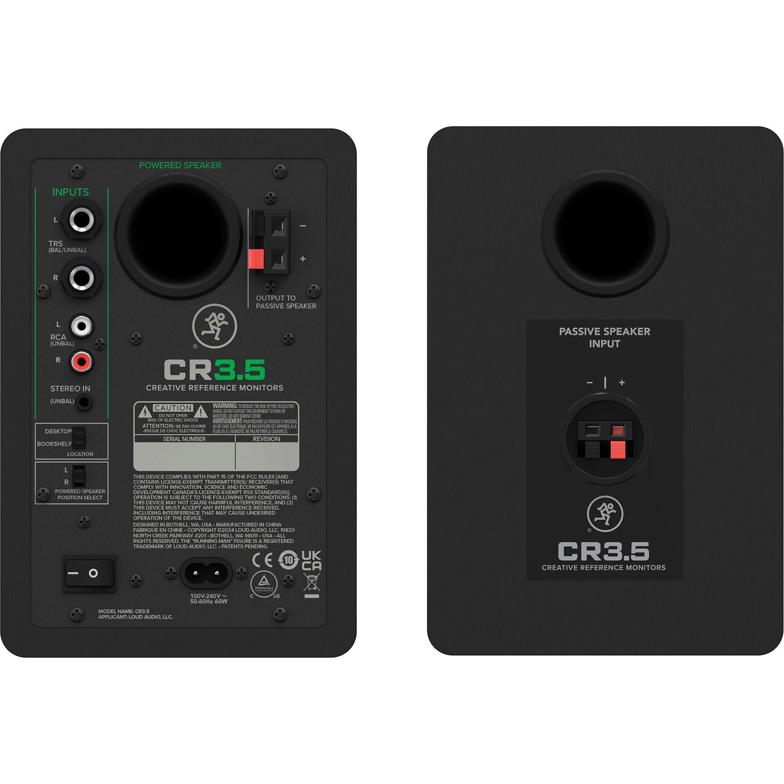Mackie CR35 Powered Studio Monitors | 3,5” Speakers with Tone Control