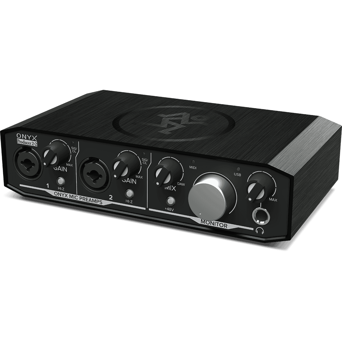 Mackie Onyx Producer 2.2 USB Audio Interface | 2-in-2-out USB 2.0 Audio Interface | MIDI I/O | 24-bit/192kHz | 2 Onyx Mic Preamps | Zero-latency Direct Monitoring | Software Bundle