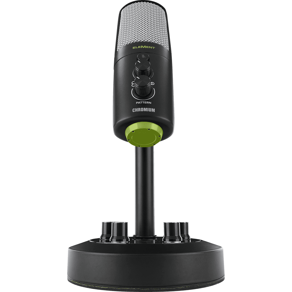 Mackie EM-CHROMIUM USB Condenser Microphone with 2-channel Mixer | 4 Selectable Polar Patterns | 1/4" Instrument Input | 1/8" Stereo Input | Headphone Output | 16-bit/48kHz Conversion