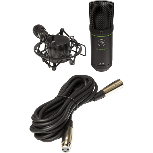 Mackie EM-91C Large-diaphragm Condenser Microphone | Includes Shock mount and Cable | Suitable for Studio and Stage