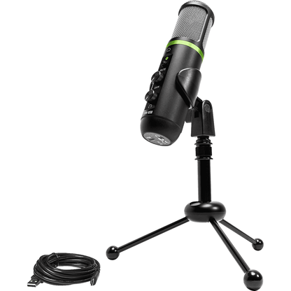 Mackie EM-USB USB Condenser Microphone | USB Microphone with Gain, Mute, and Headphone Volume Controls | Tabletop Tripod | Microphone Clip | Including Recording Software