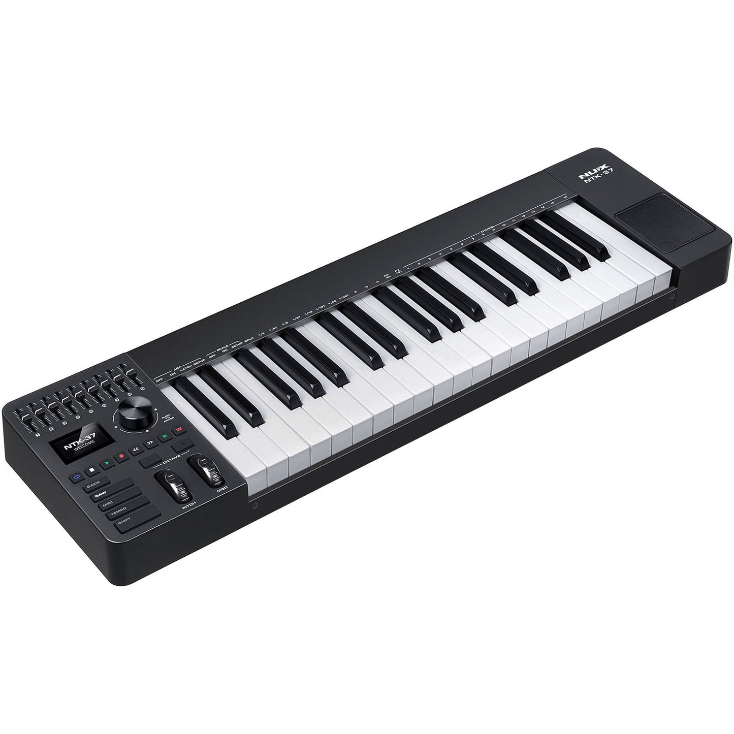 NUX NTK-37 MIDI Master Keyboard | 37-Key Keyboard with 9 Faders and 8 Potentiometers | Included Software