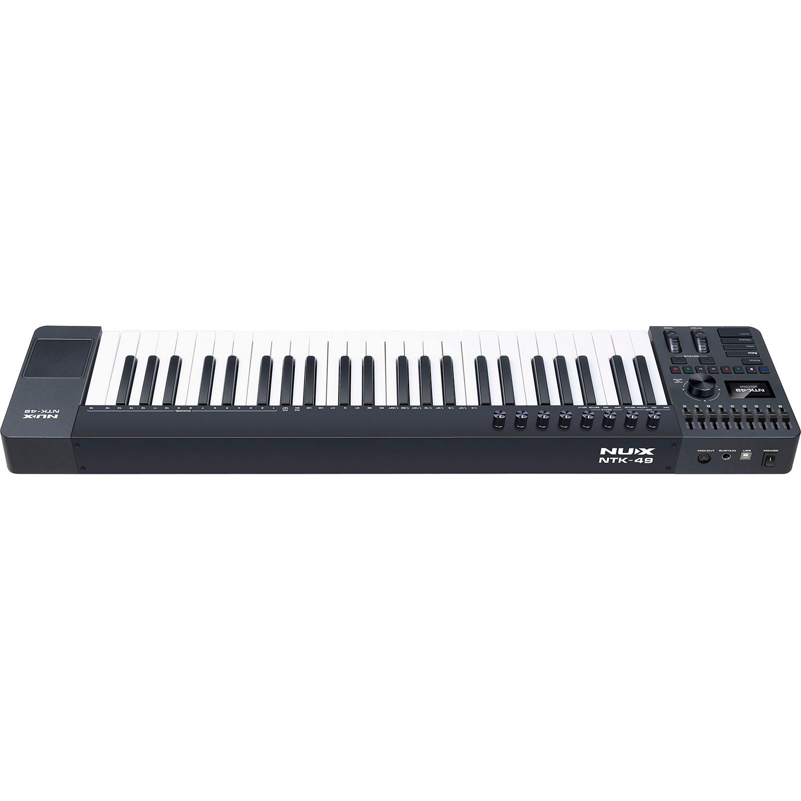 NUX NTK-49 MIDI Master Keyboard | 49-Key Keyboard with 9 Faders and 8 Potentiometers | Included Software