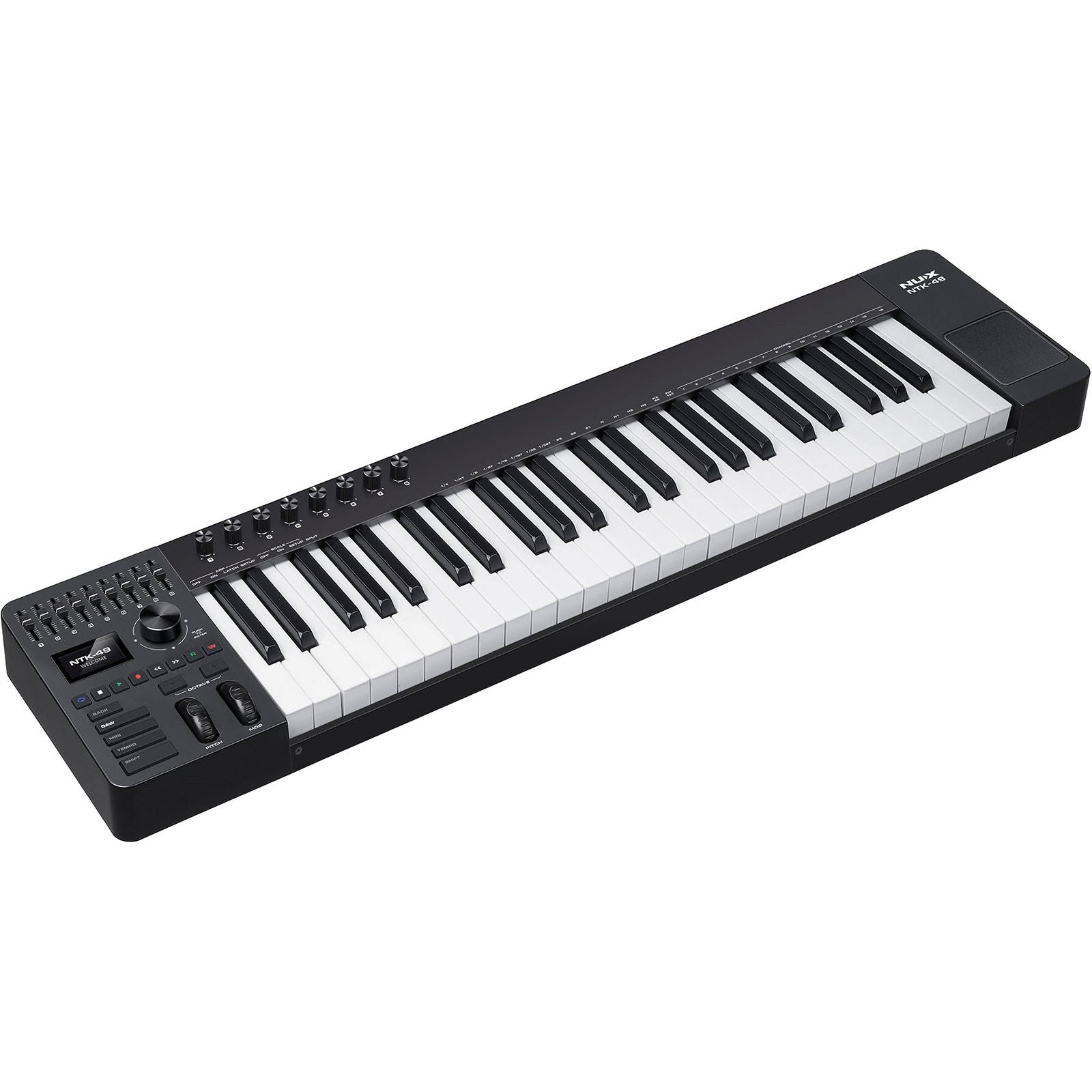 NUX NTK-49 MIDI Master Keyboard | 49-Key Keyboard with 9 Faders and 8 Potentiometers | Included Software