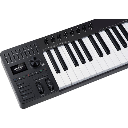 NUX NTK-49 MIDI Master Keyboard | 49-Key Keyboard with 9 Faders and 8 Potentiometers | Included Software