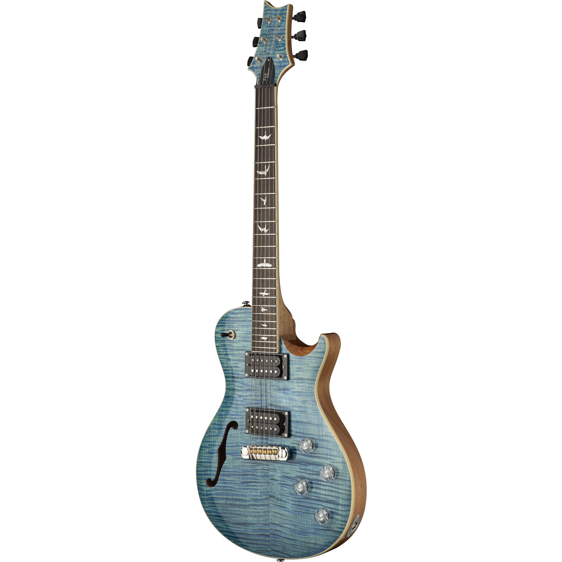 PRS SE Zach Myers Signature Semi-Hollow Electric Guitar in Myers Blue | ZM3MC | PRS Gig Bag Included