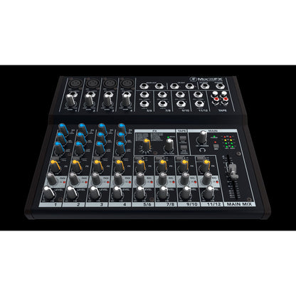 Mackie Mix12FX 12-channel Compact Mixer with Effects  | 12-input Desktop Mixer with 4 Microphone Preamplifiers | 4 Stereo Channels | 3-band Equalizers | 1 Aux | Tape I/O | Separate Volume and Headphone Levels | SMK MIX12FX