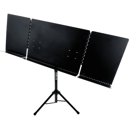 Quik Lok MS/320 Foldable Sheet Music Stand | Heavy Duty Steel Construction | Foldable Music Holder 48cm - 98cm Wide | Black