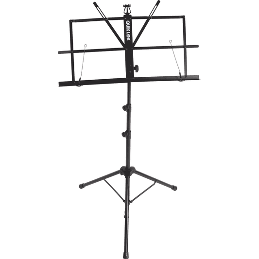 Quik Lok MS/335 Music Stand | Black | Collapsible Design | Portable | Includes Nylon Carry Bag | TQM MS335WB