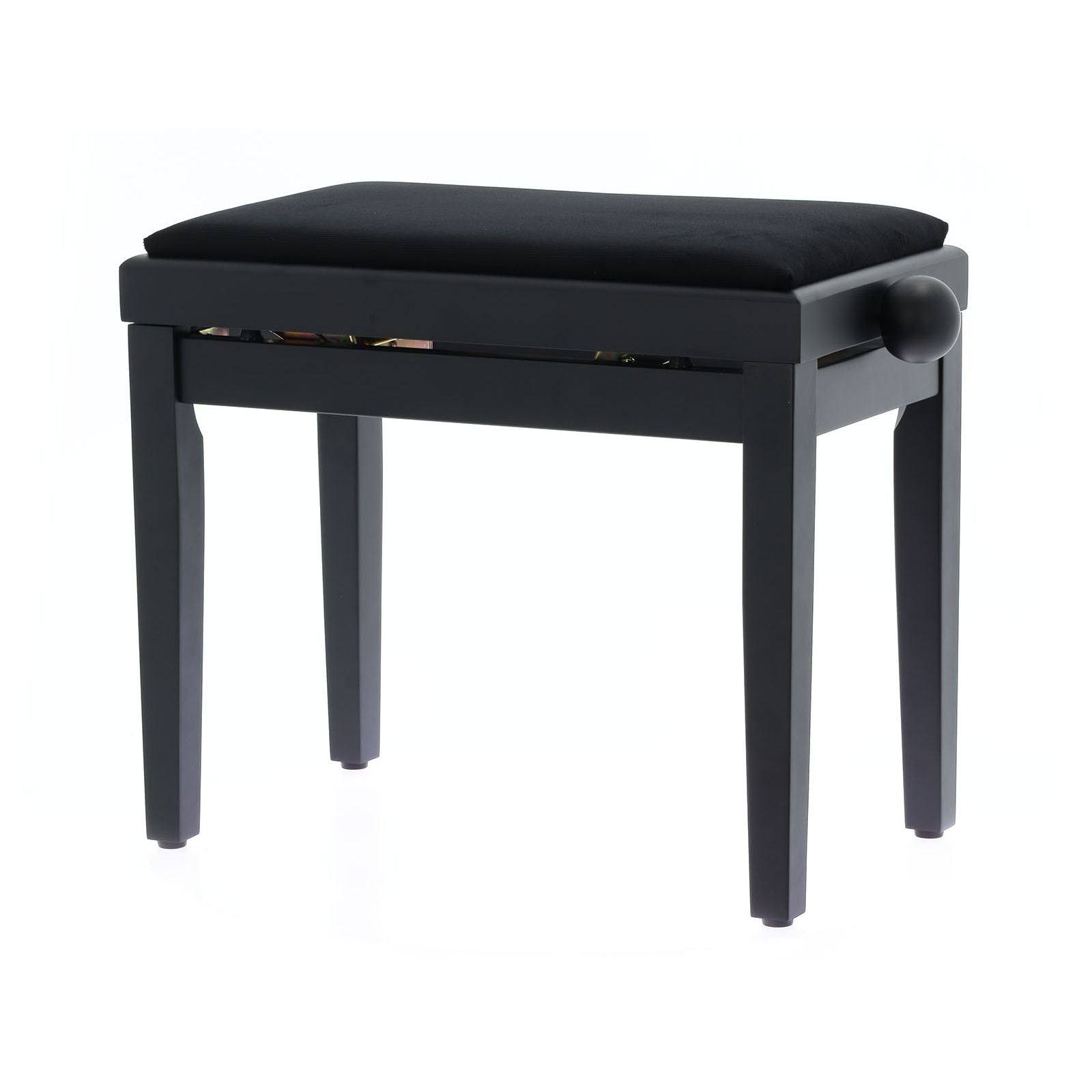 Quiklok PB010BKS Velvet Piano Bench | Adjustable Height | Matte Black