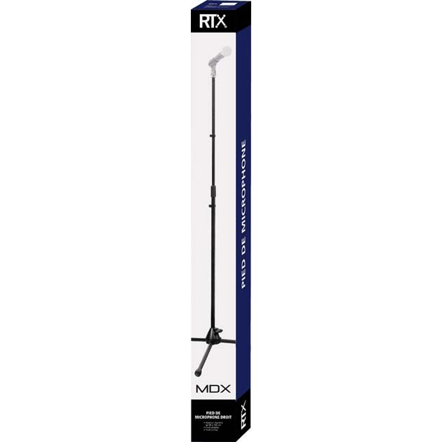Straight Microphone Stand with Tripod (Black) by RTX | MDX