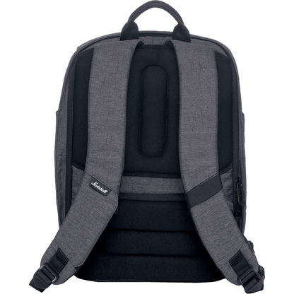 Marshall City Rocker Backpack | Grey, Grey Logo, USB port, Laptop Compartment