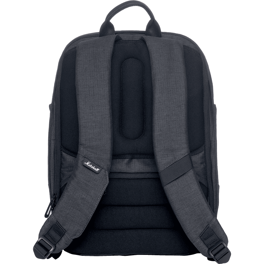 Marshall City Rocker Backpack | Black, White Logo, USB port, Laptop Compartment