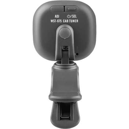 Rechargeable Clip Tuner for Guitar by Cherub | LCD Screen | Auto Power Off | Gray