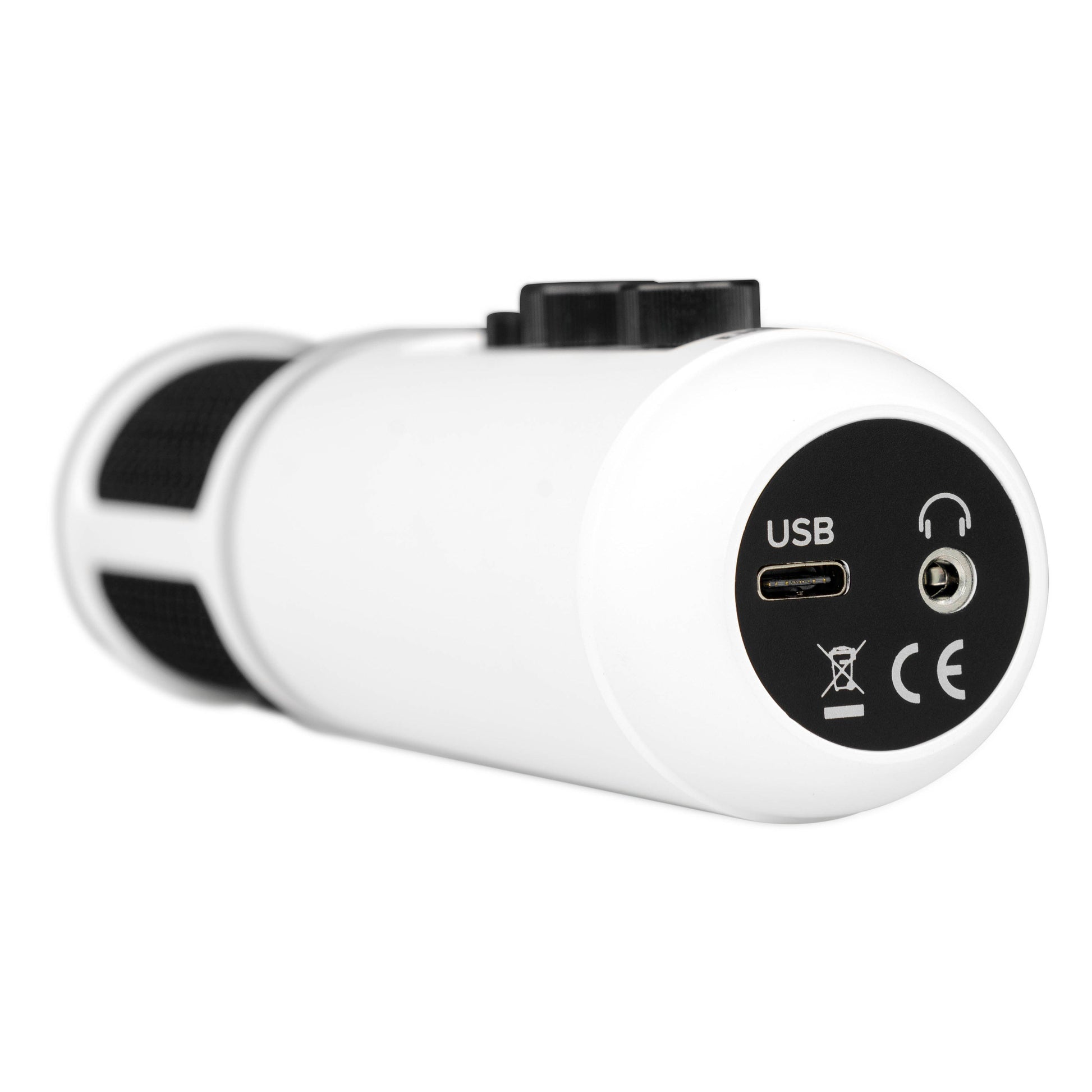 Mackie EM-USB Arctic White USB Condenser Microphone | Limited Edition | USB Microphone with Gain, Mute, and Headphone Volume Controls | Tabletop Tripod | Microphone Clip | Including Recording Software