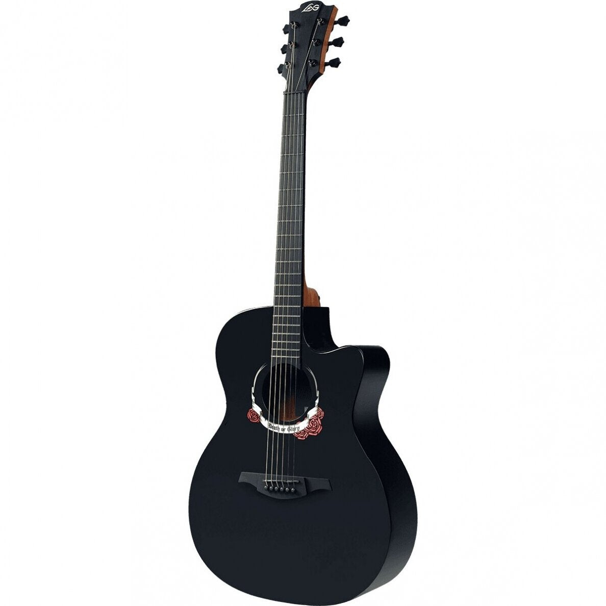 Auditorium Cutaway Electric Acoustic Guitar Wings of Death by Lâg | W-DEATH-ACE | Black High Gloss