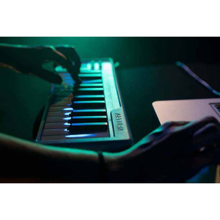Arturia MicroLab | 25-key controller keyboard, 2 touch strips, Free software instruments and recording software, Black