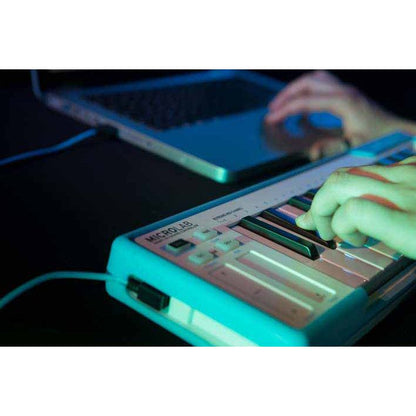 Arturia MicroLab | 25-key controller keyboard with high-quality mini-keys, 2 touch strips, Free software instruments and recording software, Blue