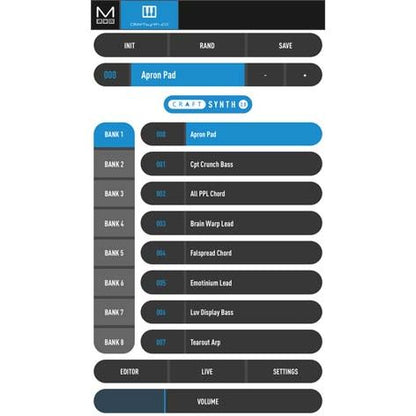 CRAFTSynth 2.0 by Modal Electronics | Monophonic Wavetable Synthesiser with 8 oscillators and included software