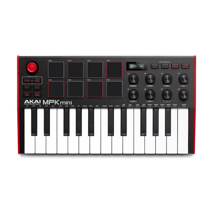 MPK Mini MK3 by Akai Professional | 25 Key USB MIDI Keyboard Controller | 8 Backlit MPC Drum Pads | 8 Control Knobs | Music Production Software included