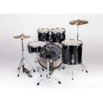 NATAL DNA US Fusion Black Drum Kit | 5 Piece Acoustic Drum Kit, Drum Stool and Sticks Included