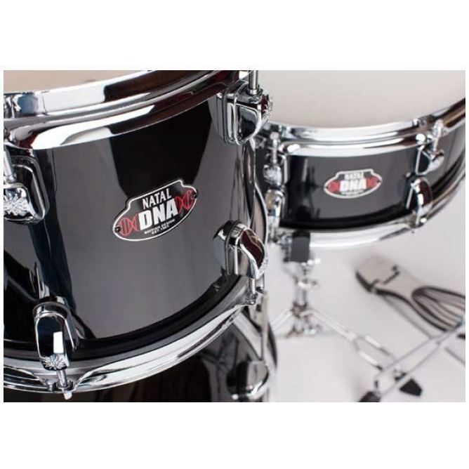 NATAL DNA US Fusion Black Drum Kit | 5 Piece Acoustic Drum Kit, Drum Stool and Sticks Included