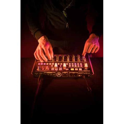 DRUMBRUTE Impact by Arturia | Streamlined analog drum machine with high-energy, big-attitude sounds,  with included software