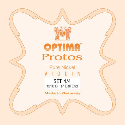 Optima Protos 1010B  4/4 Violin String Set | Pure Nickel | e" Ball End