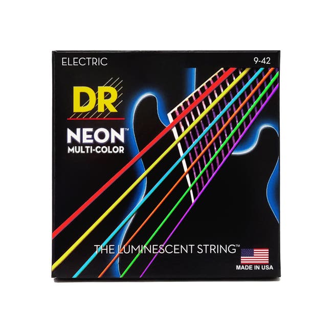 Neon Multi-Color Strings for Electric Guitar by DR Strings  | 9-42 | Light