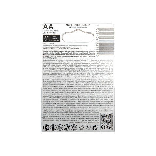 1.5V LONGLIFE Battery by VARTA | Alkaline | AA